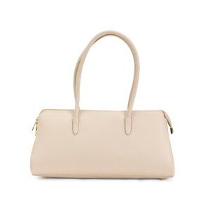 DIVINA FIRENZE latte Made In Italy Leather East West Double Handle Satchel